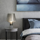 Axyaa Cement LED Desk Lamp Grey Glass Art Light for Modern Minimalist Home Decor