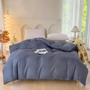 Axyaa Soft Polyester Duvet Cover in White & Grey, Queen Size 220*240cm