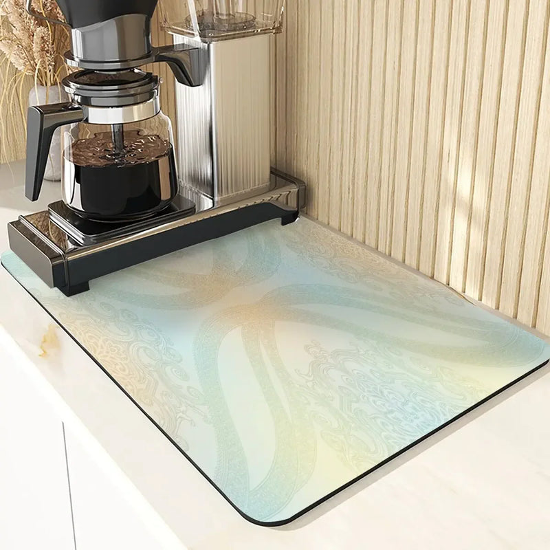 Axyaa Yellow Non-Slip Diatoms Drying Mat for Kitchen Counter-Limited Offer!
