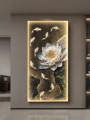 Luxury Lotus Flower Mural Wall Lamp by Axyaa