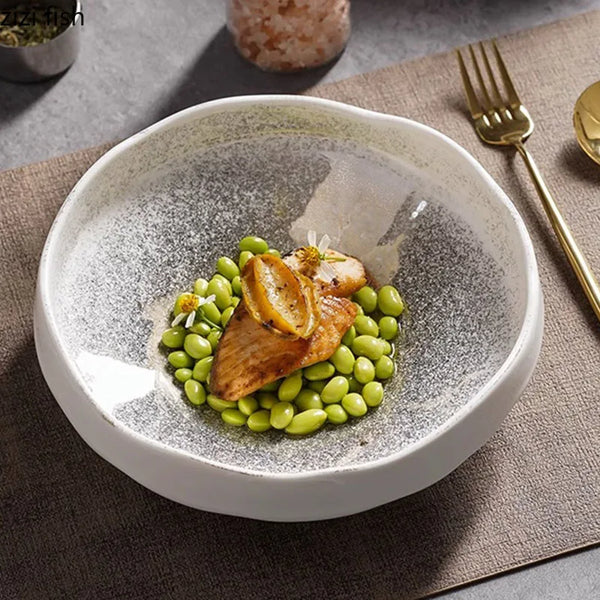 Axya Irregular Ceramic Bowl Set for Restaurant Specialty Tableware.