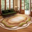 Floral Green Carpet by Axyaa - Soft Plush Rug for Bedroom or Living Room