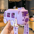 Axyaa Bus-Shaped Children's Sippy Cup with Strap: Cute, Portable, Anti-Fall Drinking Bottle