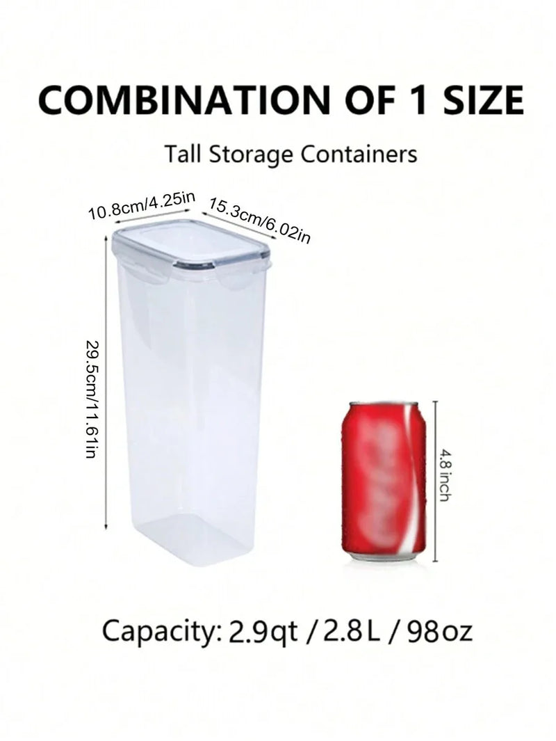 Axyaa 2.8L Airtight Food Storage Jars - Set of 4 with Labels and Pen