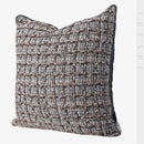 Axyaa Brown Wool Tweed Plaid Sofa Pillow Set