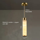 Natural Marble LED Pendant Lights Brass Nordic Lamp for Dining Room Kitchen Axyaa