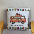 Happy Campers Owl Motorhome Print Pillow Case by Axyaa