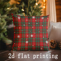 Axyaa Christmas Plaid & Snowflake Pillow Covers for Sofa, Bedroom, Car - Rectangular Cushion