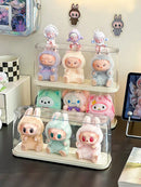 Axyaa Acrylic Figure Display Stand Transparent Box for Labubu Plush Toys Display