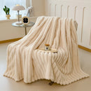 Axyaa Rabbit Plush Blanket: Soft & Warm Throw for Sofa, Nap, or Comfort