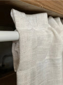 Axyaa Cotton Linen Lace Hem Short Kitchen Curtains - Nordic Style Small Window Treatment