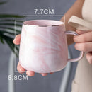 Axyaa Marble Pattern Gold Rim Coffee Mug Nordic Design Heat Insulation Cup