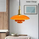Axyaa Glass Pendant Lamp: Bauhaus Danish Classic Nordic Ceiling Chandelier for Kitchen Island, Bedroom, Dining