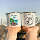 Axyaa Adventure Campfire Enamel Mug - Mountain Camper Coffee Cup