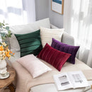 Axyaa Velvet Stripe Pillowcase for Farmhouse Rustic Christmas Decor