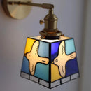 Axyaa Gold Brass LED Wall Lights Colorful Glass Kids Bedroom Luxury Wall Lamp