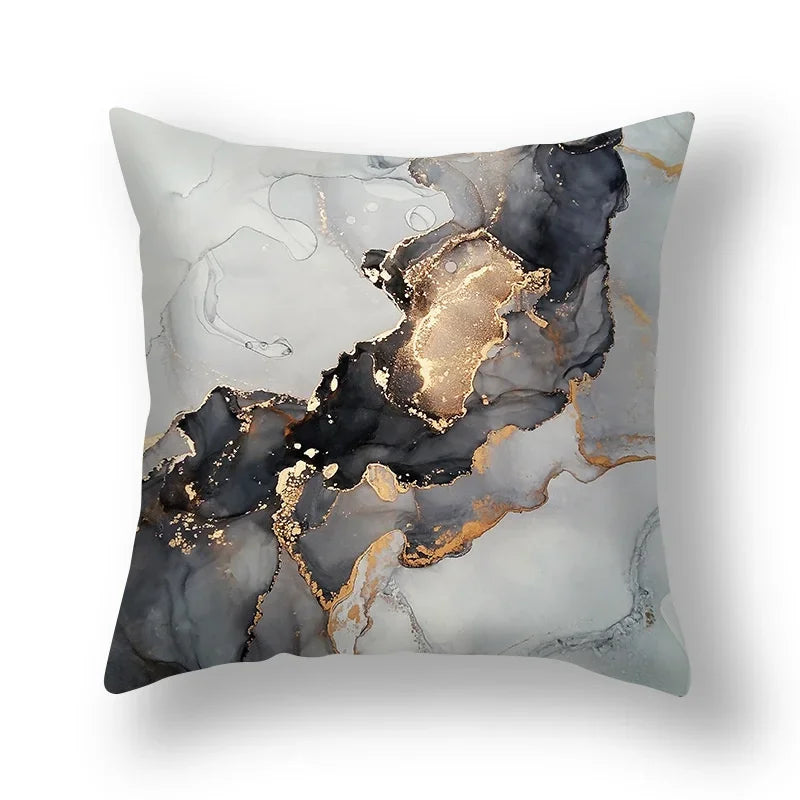 Axyaa Marble Pattern Cushion Cover Set for Home Decor