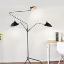 Serge Mouille Black Tripod Floor Lamp with Adjustable Stand by Axyaa