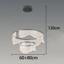 Axyaa Waves Acrylic Chandelier - Luxury LED Pendant Light for Home Decor