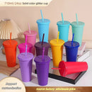 Axyaa 24oz Solid Color Reusable Cold Cup with Lid and Straw