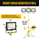 Axyaa LED Flood Light 300W Work Light on Adjustable Tripod Stand IP66