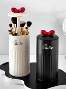 Axyaa Cosmetics & Makeup Organizer with Lid: Multi-functional Brush & Lipstick Holder
