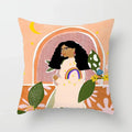 Axyaa Women Flower Oil Painting Decorative Pillowcase for Home Sofa Decor