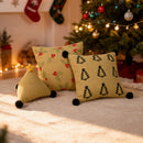 Axyaa Christmas Velvet Embroidered Cushion Cover for Festive Home Decor