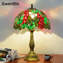 Axyaa Stained Glass LED Table Lamp - Mediterranean Baroque Style Bedroom Light
