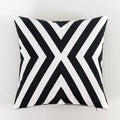 Axyaa Black White Embroidered Cotton Cushion Cover 45x45cm Square for Sofa Bed