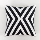 Axyaa Black White Embroidered Cotton Cushion Cover 45x45cm Square for Sofa Bed