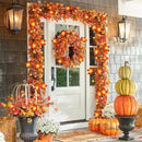 Axya Autumn Maple Leaves Pumpkin Garland with LED Fairy Lights