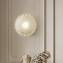 Axyaa High-End Retro White Bedside Wall Lamp Glass Shade