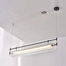 Axyaa LED Pendant Chandelier: Modern Dining Room Light, Adjustable Height Flush Mount