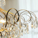 Luxury Axyaa Crystal Chandelier: Elegant LED Pendant for Living Room Decor
