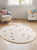 Axyaa Polka Dot Round Carpet - Ultra Soft Nursery Area Rug, 120cm Diameter
