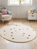 Axyaa Polka Dot Round Carpet - Ultra Soft Nursery Area Rug, 120cm Diameter