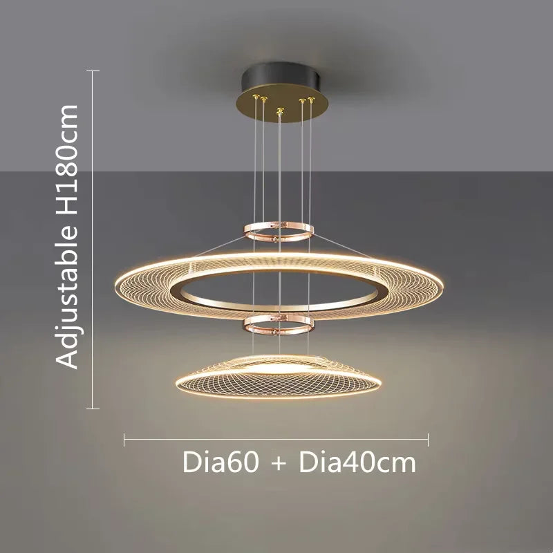 Axyaa Aluminum LED Pendant Lamp: Modern, Simple Design for Living & Dining Rooms