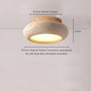 Axyaa Yellow Travertine LED Ceiling Light: Wabi Sabi Home Decor Fixture