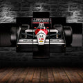 Axyaa White F1 Car Canvas Wall Art 5-Piece Set for Home Decor