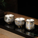 Axyaa Enamel Silver Tea Cup: High-end Chinese Kung Fu Master Ceramic Cup