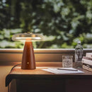 Axyaa Wooden Table Lamp LED Glass Shade for Home, Study, Hotel, Bar - Retro Design