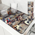 Axyaa Vintage Guitar Coffee Cup Drying Mat - Non-Slip Absorbent Diatoms Kitchen Counter Drain Mats