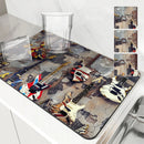 Axyaa Vintage Guitar Coffee Cup Drying Mat - Non-Slip Absorbent Diatoms Kitchen Counter Drain Mats