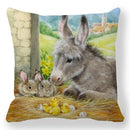Axyaa Easter Bunny Egg Floral Print Pillowcase