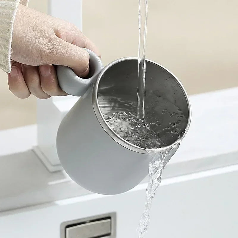Axyaa Stainless Steel Toothbrush Cup for Home Bathroom, Kids Mouthwash Drinking Utensil