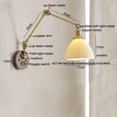 Axyaa Ceramic Copper LED Wall Lamps with Pull Chain Switch for Bathroom Bedroom Living Room