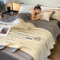 Axyaa Embroidered Silk Bedspread Quilt - Luxury Breathable Comforter