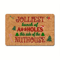 Axyaa Christmas Decoration Door Mat with "The Happiest Hole" Design