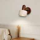 Axyaa Stone LED Wall Light Up Down Rotate Pull Chain Switch Iron Wood Lamp